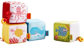 Haba Tekstilne kocke z aktivnostmi za dojenčke Morski svet 4 kom