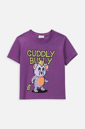 Otroška kratka majica Coccodrillo vijolična barva - vijolična. Otroške kratka majica iz kolekcije Coccodrillo. Model izdelan iz elastične pletenine. Model iz tankega materiala je idealen za toplejše letne čase.