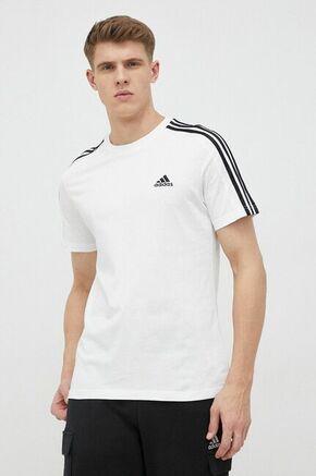 Bombažna kratka majica adidas bela barva - bela. Kratka majica iz kolekcije adidas. Model izdelan iz rahlo elastične pletenine.
