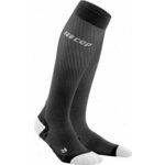 CEP WP20IY Compression Tall Socks Ultralight Black/Light Grey II Tekaške nogavice