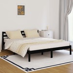 shumee 810444 Bed Frame Solid Wood Pine 160x200 cm Black