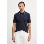 Blauer polo majica moška bombažna RANSOM mornarsko modra BLUT02297