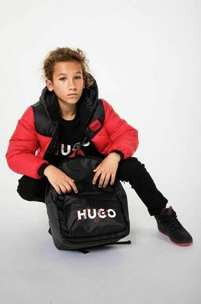 Otroški nahrbtnik HUGO črna barva - črna. Otroške nahrbtnik iz kolekcije HUGO. Model izdelan iz materiala s potiskom.
