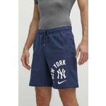 Kratke hlače Nike New York Yankees moške - modra. Kratke hlače iz kolekcije Nike. Model izdelan iz debele, rahlo elastične pletenine. Lahkoten elastičen material zagotavlja popolno svobodo gibanja.