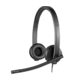 Logitech H570e slušalke, 3.5 mm/USB, črna/črno-siva, 115dB/mW/47dB/mW/94dB/mW, mikrofon