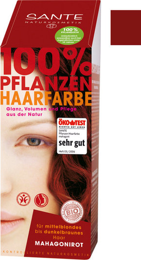"Sante Rastlinska barva za lase - mahagoni rdeča - 100 g"