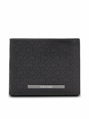 Calvin Klein Velika moška denarnica Modern Bar Bifold 6Cc W/Bill K50K511834 Črna