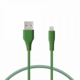 Ksix Kabel za prenos podatkov, Soft, USB-A na lightning, 1,0m, zelen