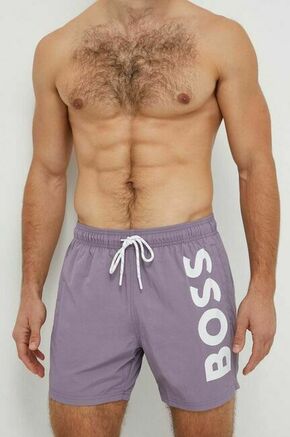 Kopalne kratke hlače BOSS vijolična barva - vijolična. Kopalne kratke hlače iz kolekcije BOSS. Model izdelan iz lahke tkanine. Izjemno zračen