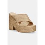 Souliers Martinez natikači s polno peto (blok) GARDA bež GARDA.NATURAL