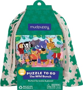 Mudpuppy Puzzle Divje živali v vrečki iz blaga 36 kosov