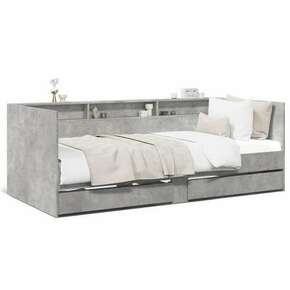 VidaXL Dnevna postelja s predali betonsko siva 75x190 cm inž. les