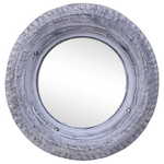 shumee Ogledalo Bela 50 cm obnovljena gumijasta pnevmatika