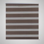 vidaXL Črtasti Zebra Rolo / Senčilo velikost 80 x 150 cm Kavna barva