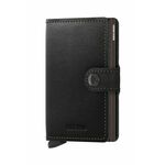 Usnjena denarnica Secrid Black &amp; Brown črna barva - črna. Mala denarnica iz kolekcije Secrid. Model izdelan iz kombinacije naravnega usnja in kovine.