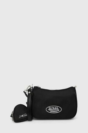 Torbica Von Dutch črna barva - črna. Majhna torbica iz kolekcije Von Dutch. Model na zapenjanje