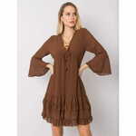 ITALY MODA Ženska obleka BRIANNA dark brown DHJ-SK-10613B.07_355815 Univerzalni