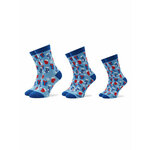 Rainbow Socks Set 3 parov unisex visokih nogavic Xmas Balls Modra