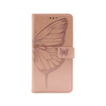 Chameleon Samsung Galaxy A12 - Preklopna torbica (WLGO-Butterfly) - roza-zlata