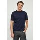 Kratka majica BOSS moški, mornarsko modra barva - mornarsko modra. Kratka majica iz kolekcije BOSS, izdelana iz enobarvne pletenine. Model iz zračne tkanine z visoko vsebnostjo bombaža.