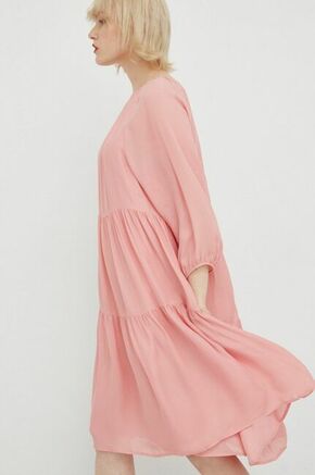 Obleka Drykorn roza barva - roza. Lahkotna obleka iz kolekcije Drykorn. Nabran model