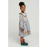 Otroška bombažna obleka Bobo Choses - modra. Otroški Lahkotna obleka iz kolekcije Bobo Choses. Model izdelan iz vzorčaste tkanine. Model iz zračne bombažne tkanine.
