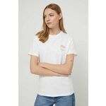 Bombažna kratka majica Converse ženski, bela barva - bela. Kratka majica iz kolekcije Converse, izdelana iz tanke, elastične pletenine. Model iz zračne bombažne tkanine.