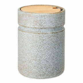 Siva lončenina posoda z bambusovim pokrovom Bloomingville Kendra