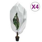 vidaXL Koprena za rastline iz flisa z zadrgo 4 kosi 70 g/m² 1,55x1,55m