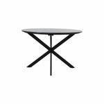 Črna okrogla jedilna miza z mizno ploščo v marmornem dekorju ø 120 cm Tomochi – Light &amp; Living