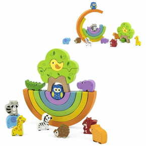 Viga Toys VIGA Lesena mavrična sestavljanka Montessori - kreativni bloki - 44590 -