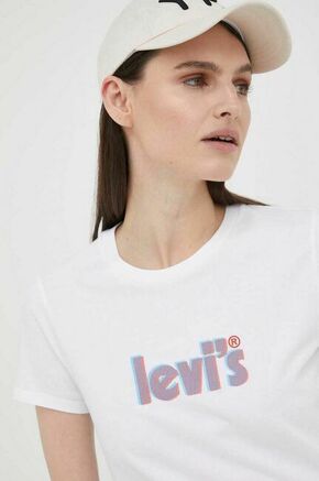 Bombažna kratka majica Levi's bela barva - bela. Kratka majica iz kolekcije Levi's. Model izdelan iz tanke