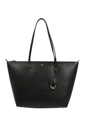 Lauren Ralph Lauren torbica - črna. Velika torbica iz kolekcije Lauren Ralph Lauren. na zapenjanje model izdelan iz ekološkega usnja.