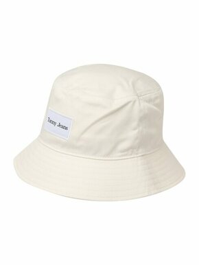 Bombažni klobuk Tommy Jeans bela barva - bela. Klobuk iz kolekcije Tommy Jeans. Model z ozkim robom
