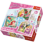 Trefl Puzzle 3in1 Rapunzel, Aurora in Ariel Disney Princess