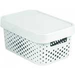 Curver Infinity škatla za shranjevanje s pokrovom, bela s pikami, 11 l