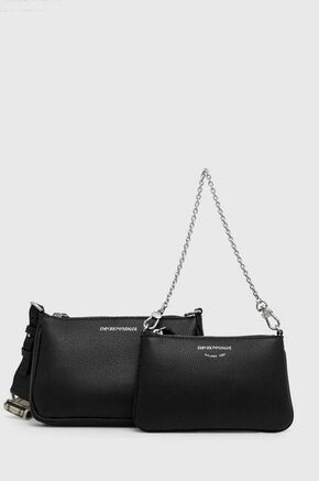 Torbica Emporio Armani črna barva - črna. Majhna torbica iz kolekcije Emporio Armani. na zapenjanje