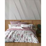 Bela/rožnata enojna bombažna posteljnina 140x200 cm Larin – Mijolnir