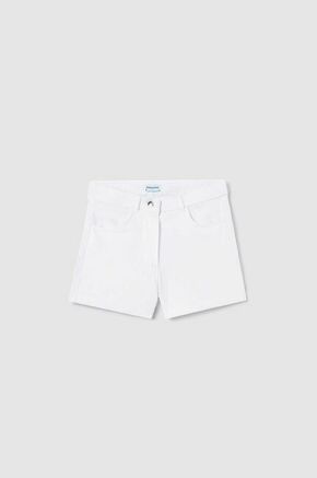 Otroške bombažne kratke hlače Mayoral bela barva - bela. Otroški kratke hlače iz kolekcije Mayoral. Model izdelan iz enobarvnega materiala.