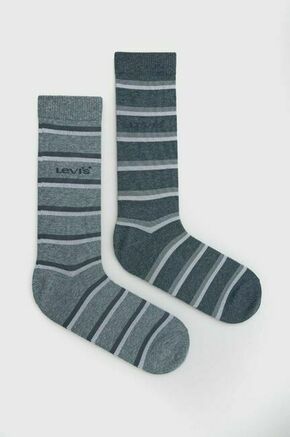 Nogavice Levi's 2-pack - modra. Visoke nogavice iz kolekcije Levi's. Model izdelan iz elastičnega materiala.