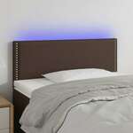Greatstore LED posteljno vzglavje rjavo 100x5x78/88 cm umetno usnje