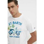 Bombažna kratka majica MC2 Saint Barth moški - modra. Kratka majica iz kolekcije MC2 Saint Barth. Model izdelan iz tanke, elastične pletenine.