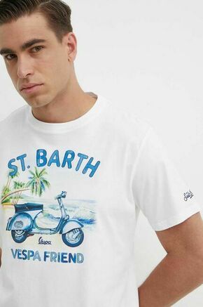 Bombažna kratka majica MC2 Saint Barth moški - modra. Kratka majica iz kolekcije MC2 Saint Barth. Model izdelan iz tanke