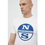 Bombažna kratka majica North Sails moški, bela barva - bela. Kratka majica iz kolekcije North Sails. Model izdelan iz tanke, elastične pletenine. Lahek in udoben model, idealen za vsakodnevno nošenje.