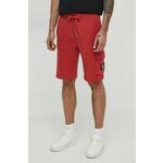 Kratke hlače Calvin Klein Jeans moški, rdeča barva - rdeča. Kratke hlače iz kolekcije Calvin Klein Jeans. Model izdelan iz prožnega materiala, ki zagotavlja udobje in svobodo gibanja. Model iz izjemno udobne bombažne tkanine, ki je zračna.