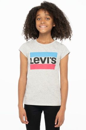 Levi's pižama majica 86-164 cm - siva. Otroški t-shirt iz kolekcije Levi's. Model izdelan iz pletenine s potiskom.