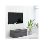 VIDAXL TV omarica visok sijaj siva 80x34x30 cm iverna plošča
