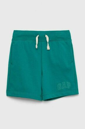 Otroške kratke hlače GAP zelena barva - zelena. Otroški kratke hlače iz kolekcije GAP. Model izdelan iz tanke