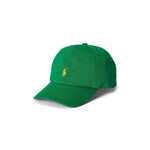 Otroška bombažna bejzbolska kapa Polo Ralph Lauren zelena barva, 323785653502 - zelena. Otroška kapa s šiltom vrste baseball iz kolekcije Polo Ralph Lauren. Model izdelan iz tkanine z nalepko.