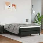 vidaXL Box spring postelja z vzmetnico črna 120x200 cm umetno usnje